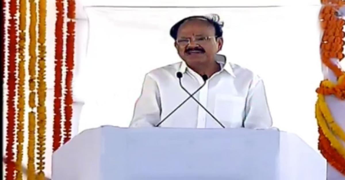 Venkaiah Naidu turns emotional at Amaravati foundation ceremony